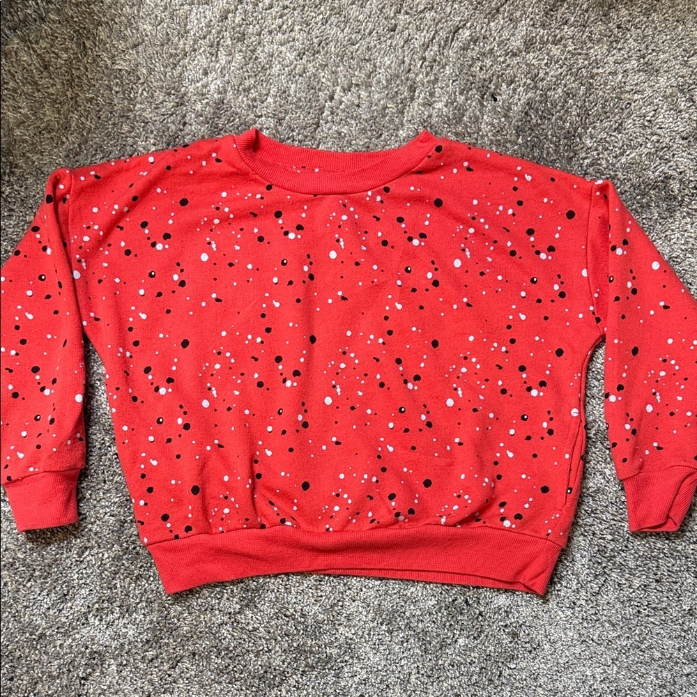 Girls Stem 7 Red Speckled Crewneck Sweatshirt. Tag gone. Approximately size 6-7